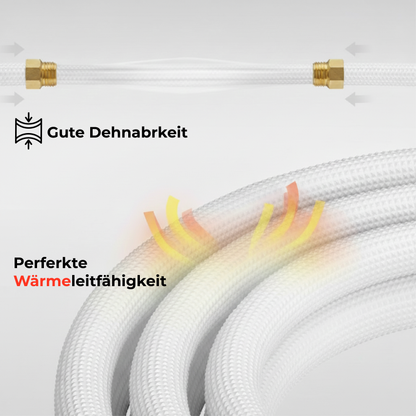 Frostwerke® Kältemittelleitung 1–15 m, Montage-Set für Split-Klimaanlagen (1/4″ + 1/2″, 5-adrig)