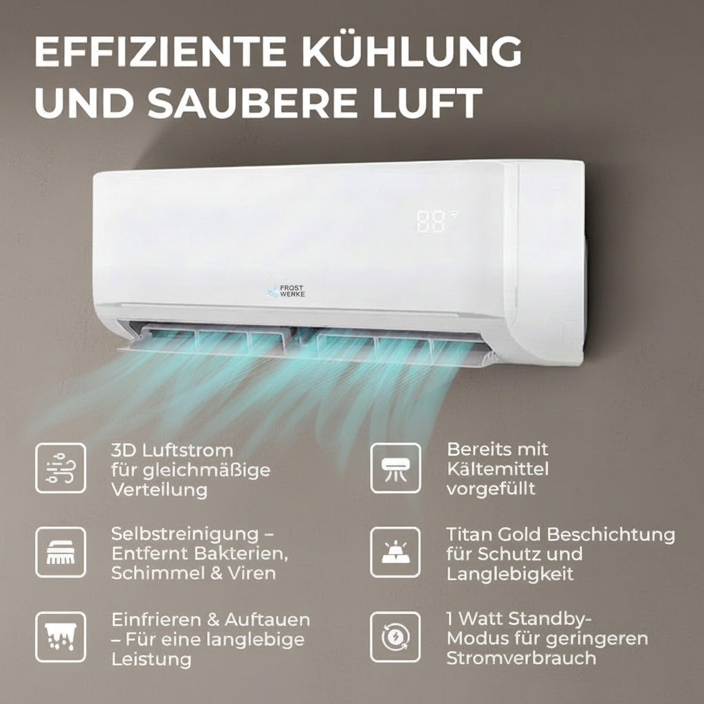 Frostwerke® R290 A+++ Split Klimaanlage 18.000 BTU (5,4kW)