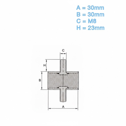 Frostwerke® Antivibrationsfüße M8 (VV3030) für Klimaanlagen & Wärmepumpen
