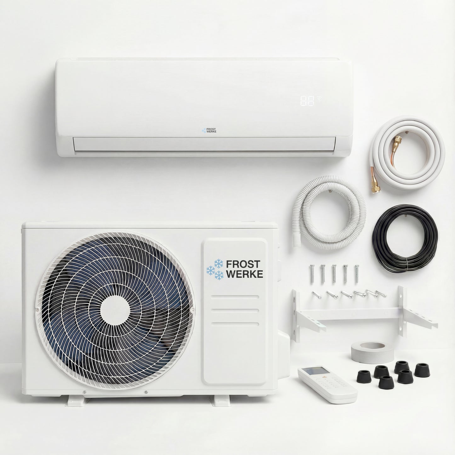 Frostwerke® Split Klimaanlage 9.000 BTU (2,6kW) Komplettset