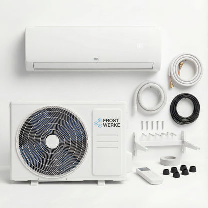 Frostwerke® Split Klimaanlage 9.000 BTU (2,6kW) Komplettset