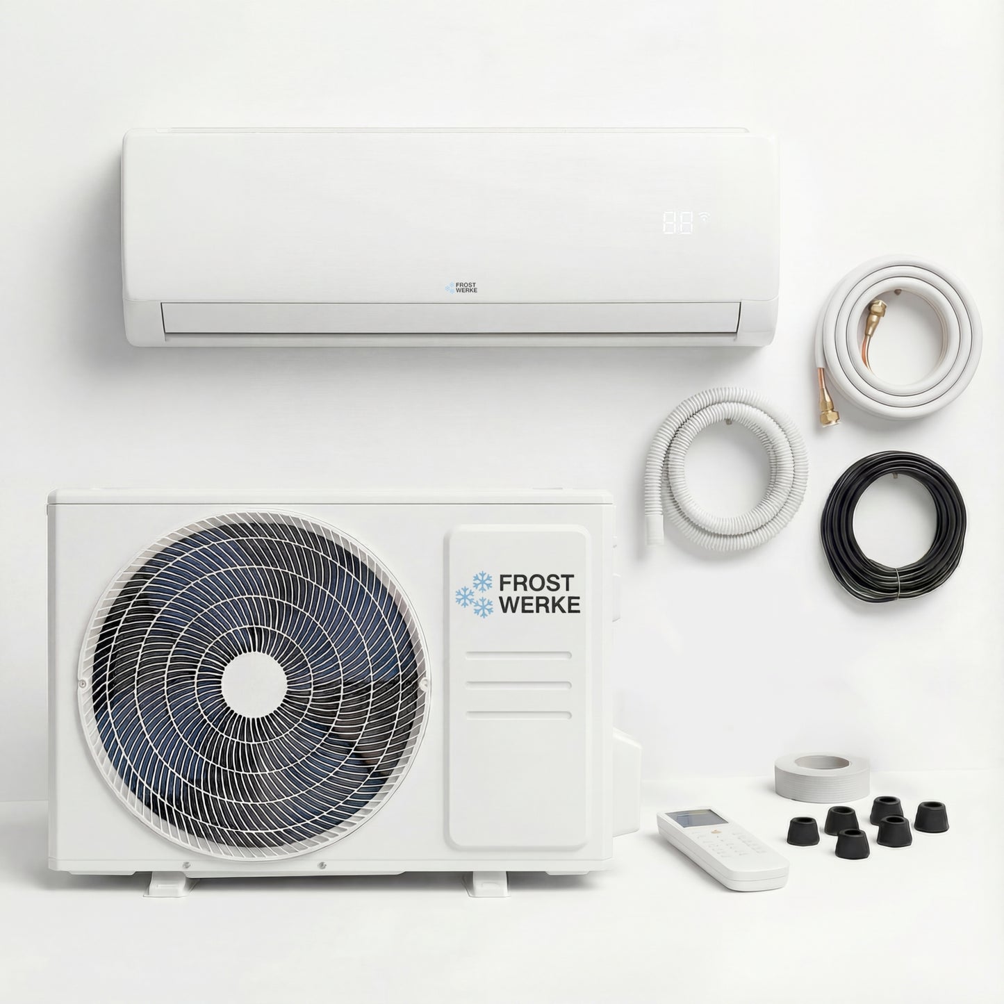 Frostwerke® Split Klimaanlage 9.000 BTU (2,6kW) Komplettset
