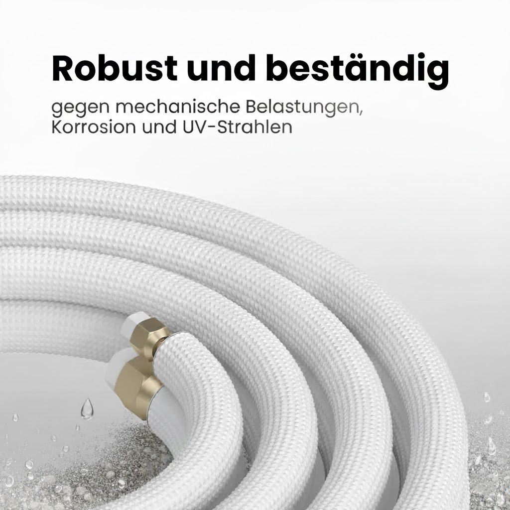 Frostwerke® Kältemittelleitung 1–15 m, Montage-Set für Split-Klimaanlagen (1/4″ + 1/2″, 5-adrig)